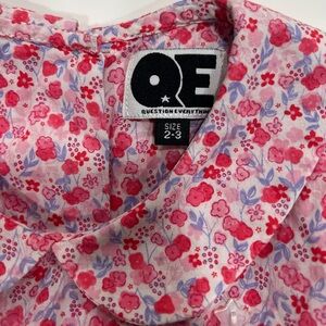 Question Everything QE Hand Smocked Floral Dress size 2-3